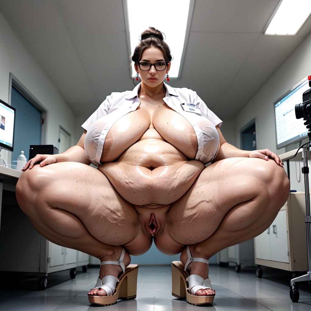 Soft Interior Lighting, Clean Environment, Very Short Hair BBW AI Porn