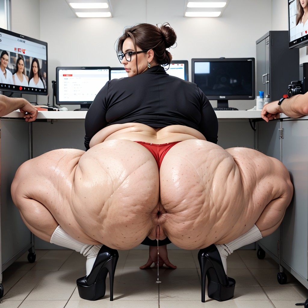 Close Up, Supermassive Thick Wide Hips, Hyper Obesity BBW AI Porn