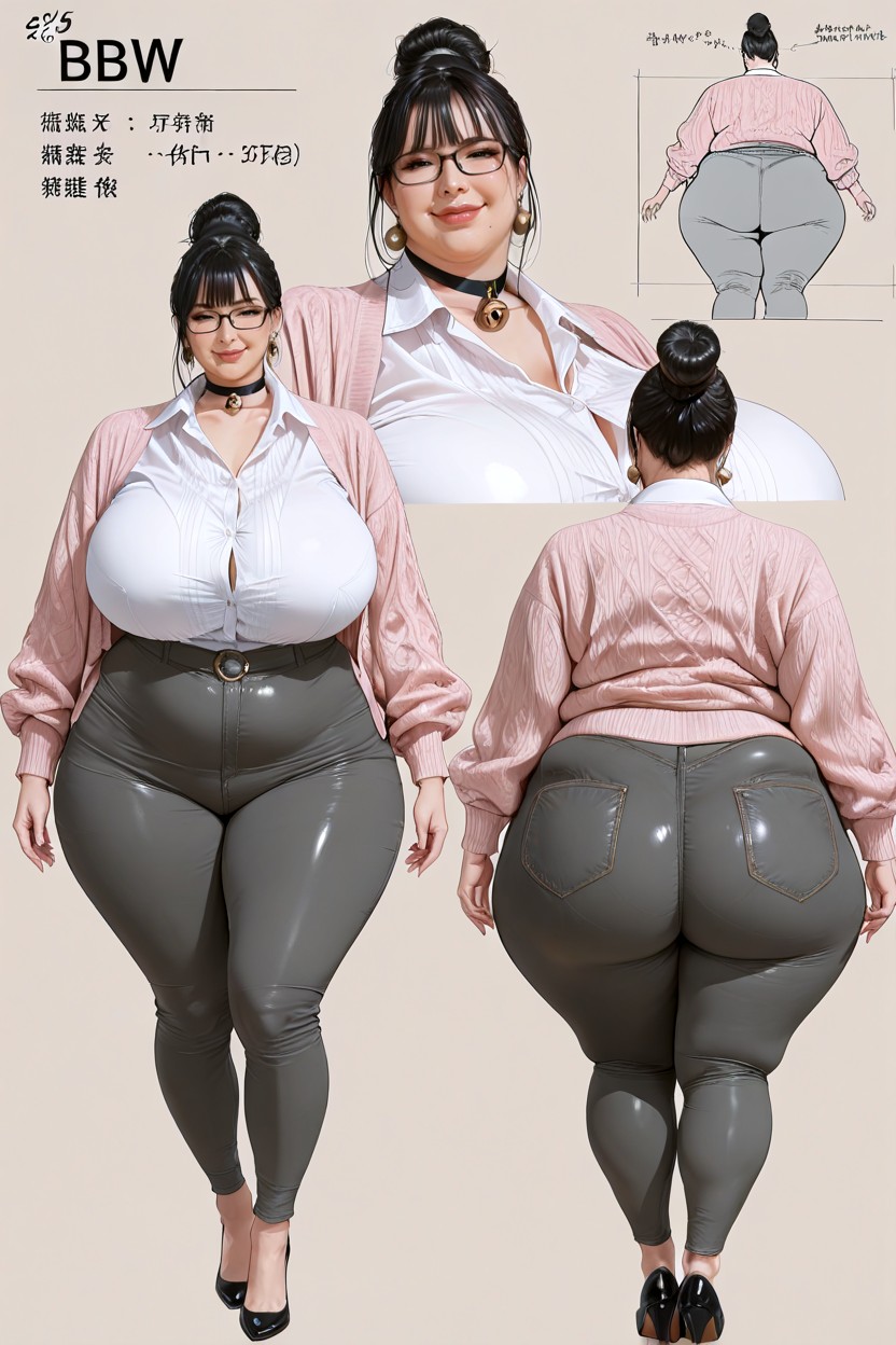 Waist Shot, Fully Clothed, Hyper Obesity BBW AI Porn