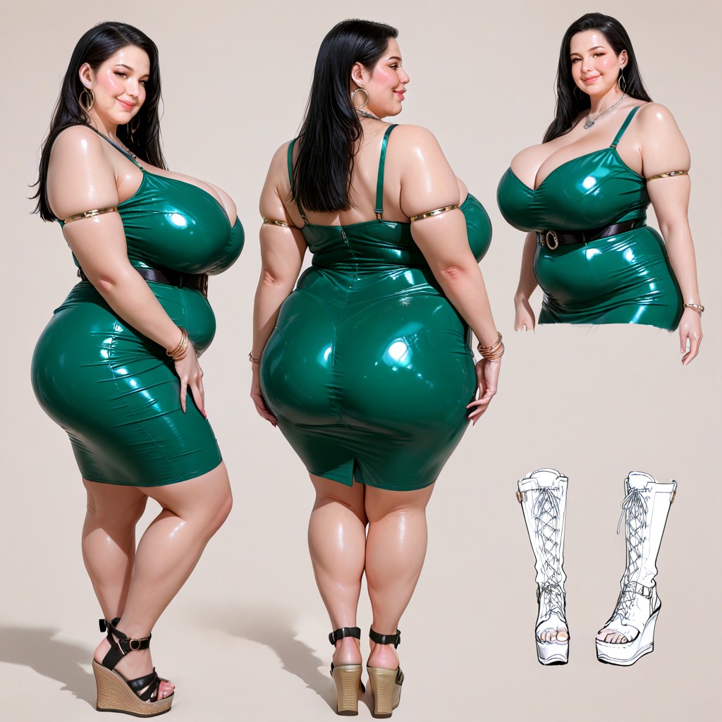 Bbw, Armlets, Side View BBW AI Porn