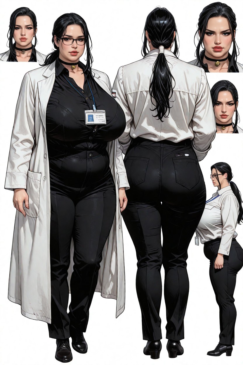 Fatty Doctor, Professional Medical Attire, Double Chin BBW AI Porn
