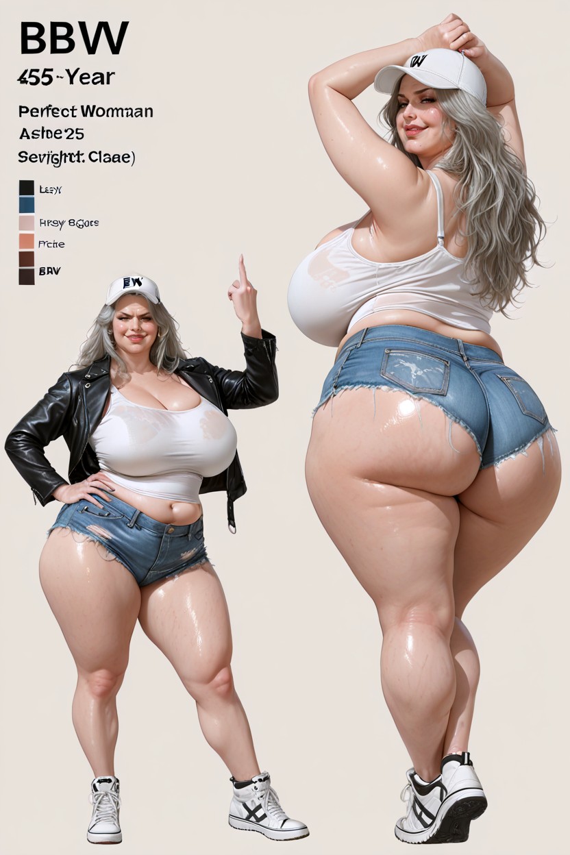 Clothed Hyper Wide Hips, Multiple Views, Two Views Of Same Woman BBW AI Porn