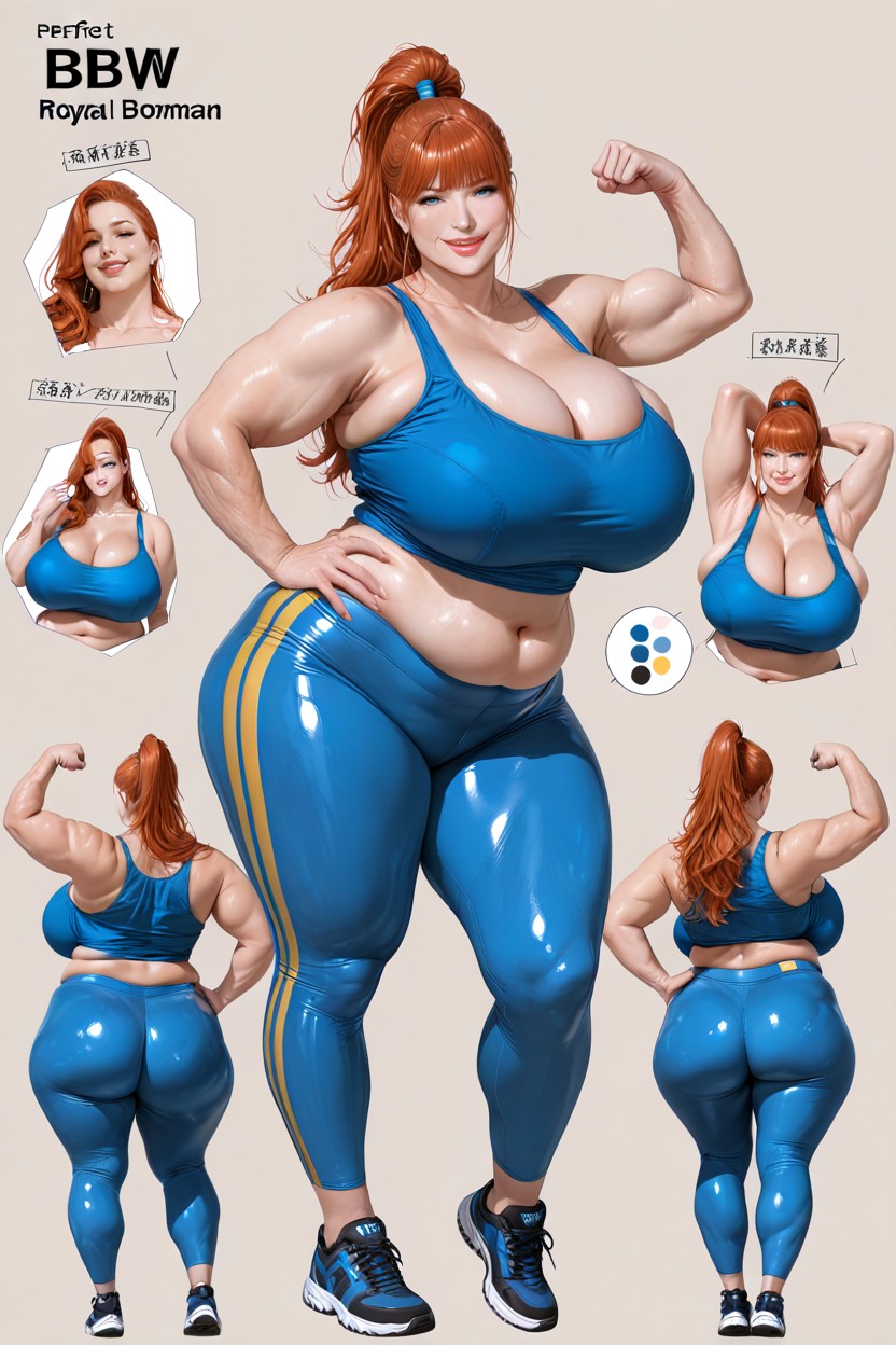 Thick Thighs, Long-length Hair, Skin Tight Clothes BBW AI Porn