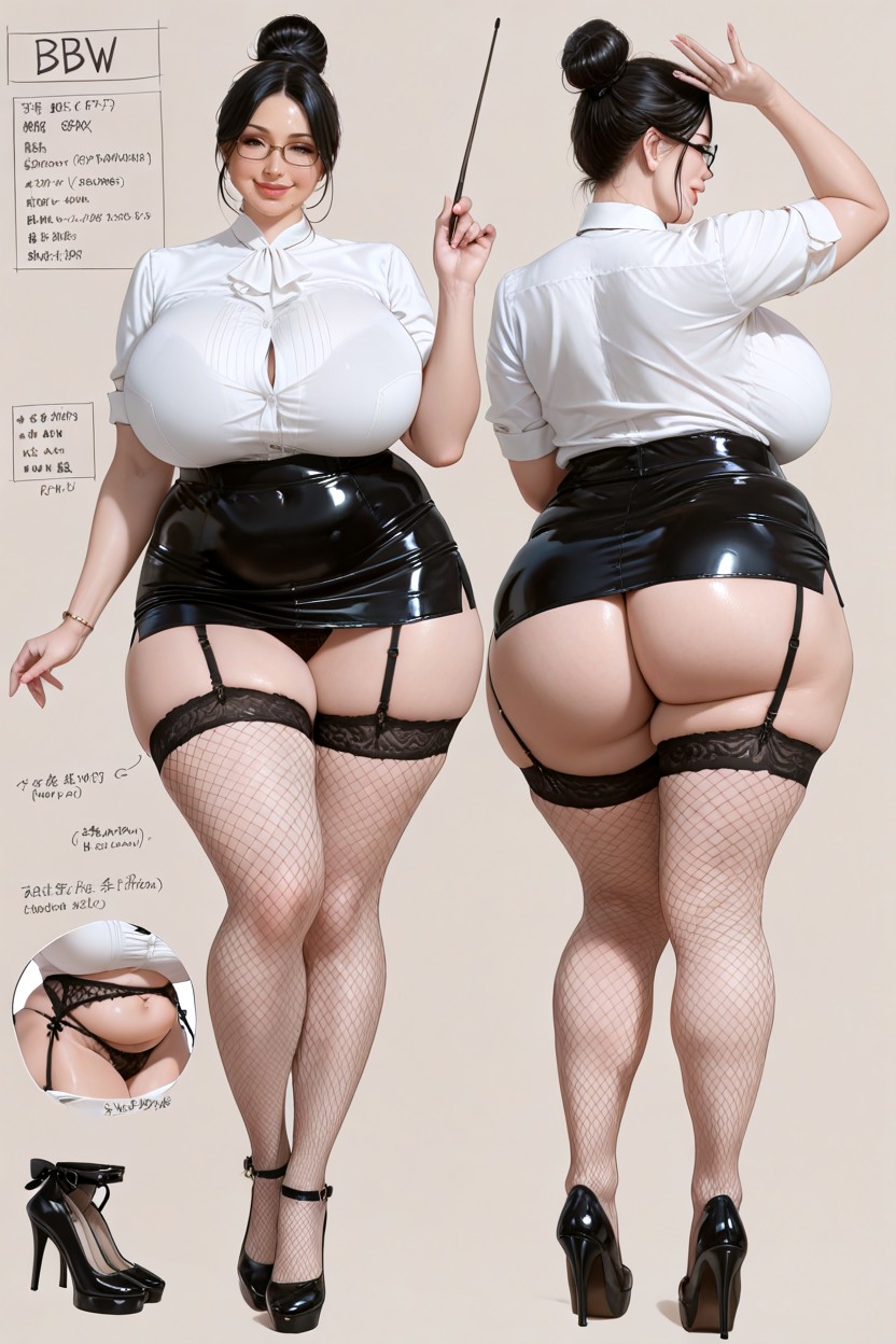 Domination Gesture, Reference Sheet, Plump Large Lips BBW AI Porn