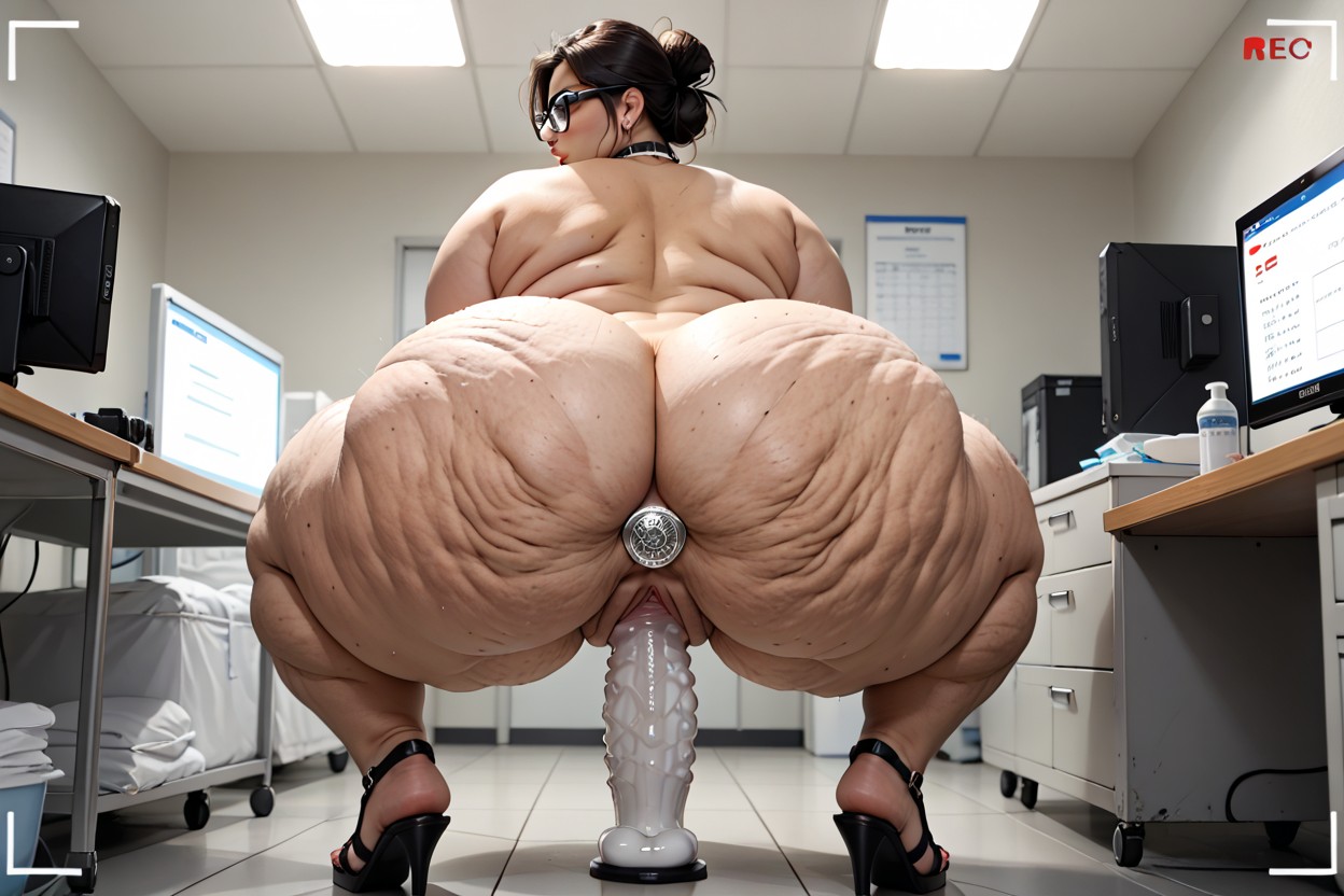 Choker, Hyper Obesity, Many People Around BBW AI Porn