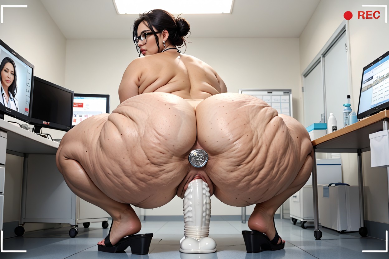 Motherly, Modern Hospital Office, White Vaginal Dildo BBW AI Porn