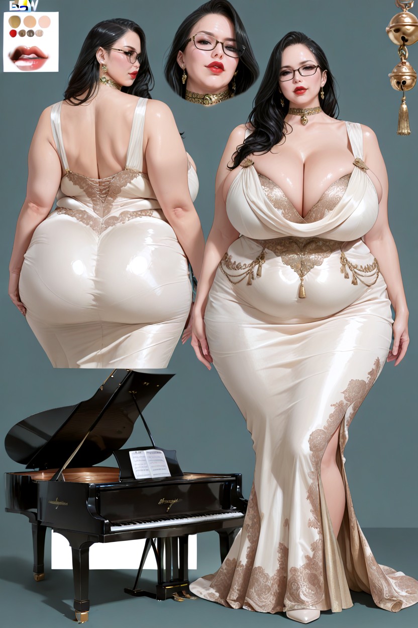 Luxurious Velvet, 18+, Elegant Gown BBW AI Porn