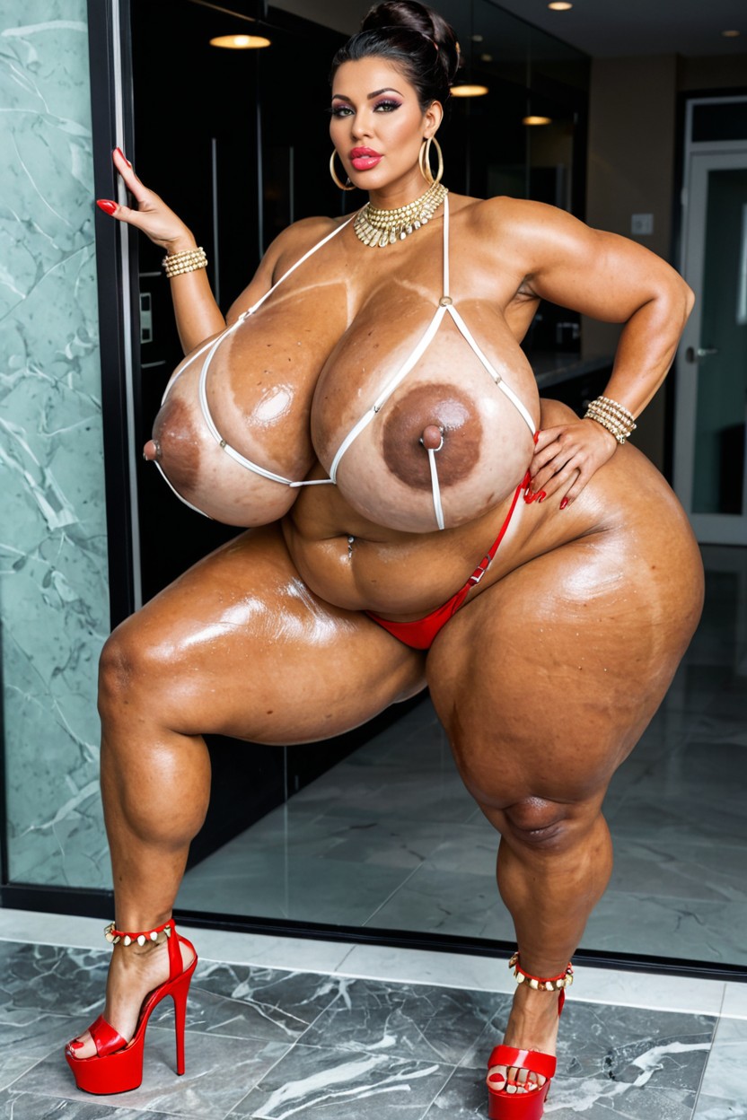 Ssbbw, Extremely Enlarged Breasts, Even Brave Pose BBW AI Porn