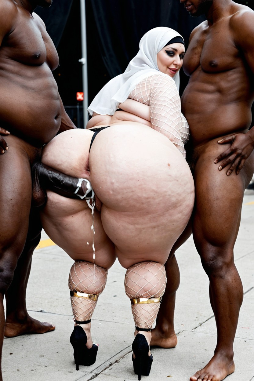 Running-mascara, Oiled Skin, Fishnet Transparent Robe Porno BBW IA