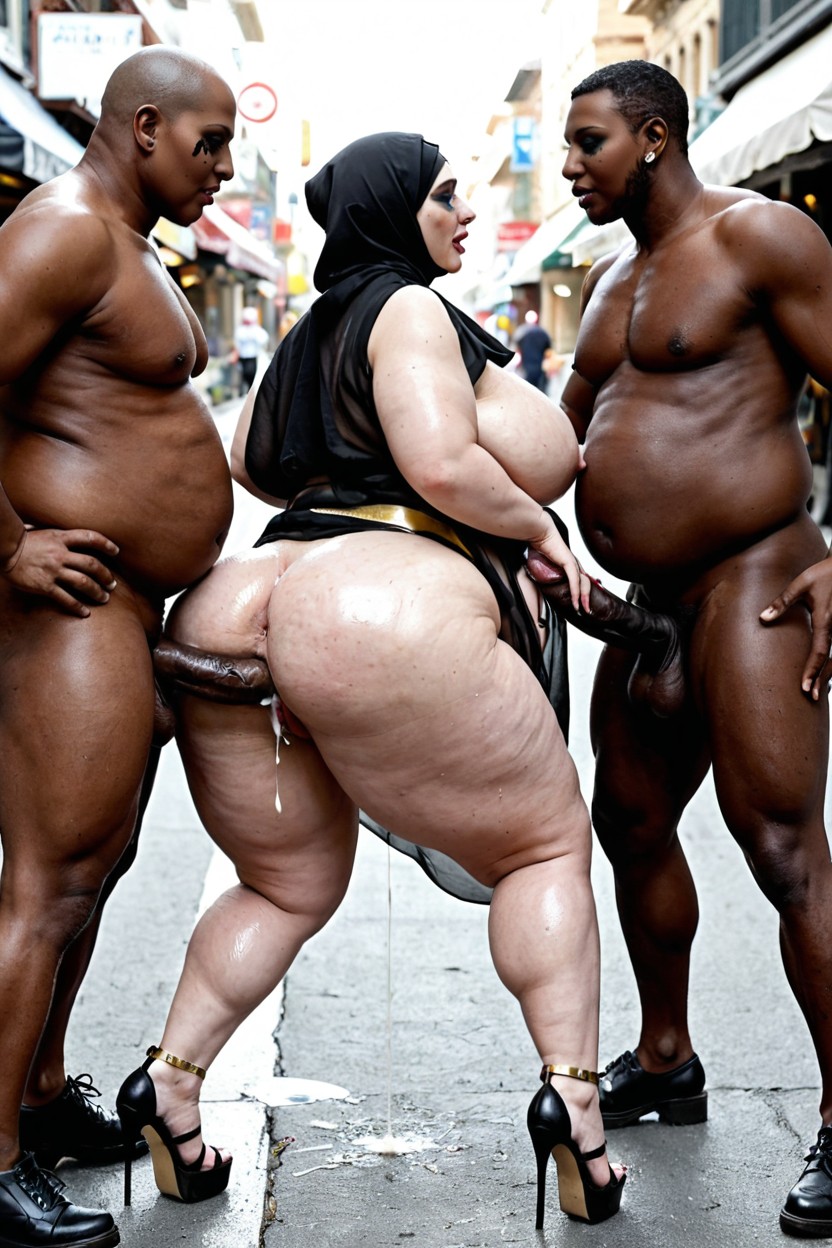 Enormous Hyper Ass, Oiled Skin, Body Accessories BBW AI Porn