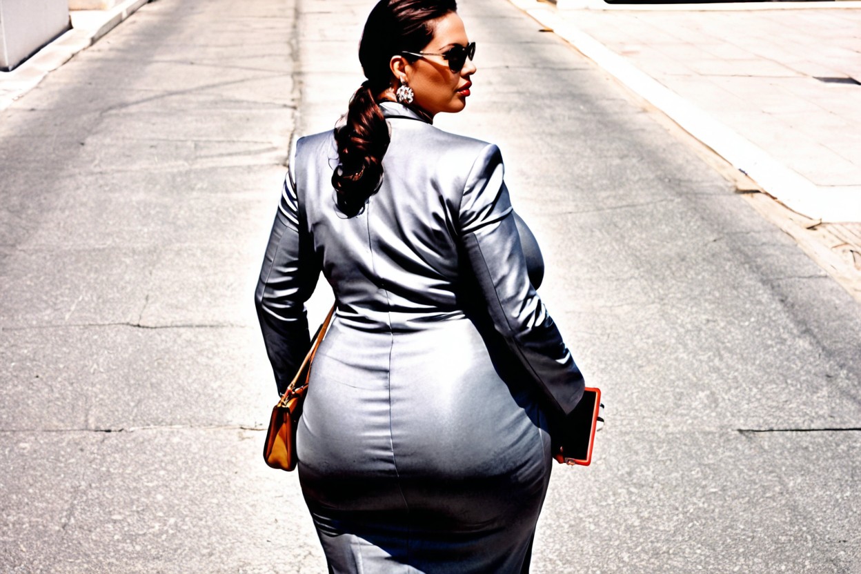 Hyper Fat, Leather Handbag, Granite Sidewalks BBW AI Porn