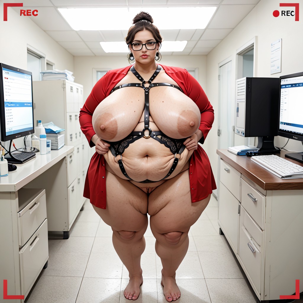 Cellulite, Low Bun, Supermassive Thick Wide Hips BBW AI Porn