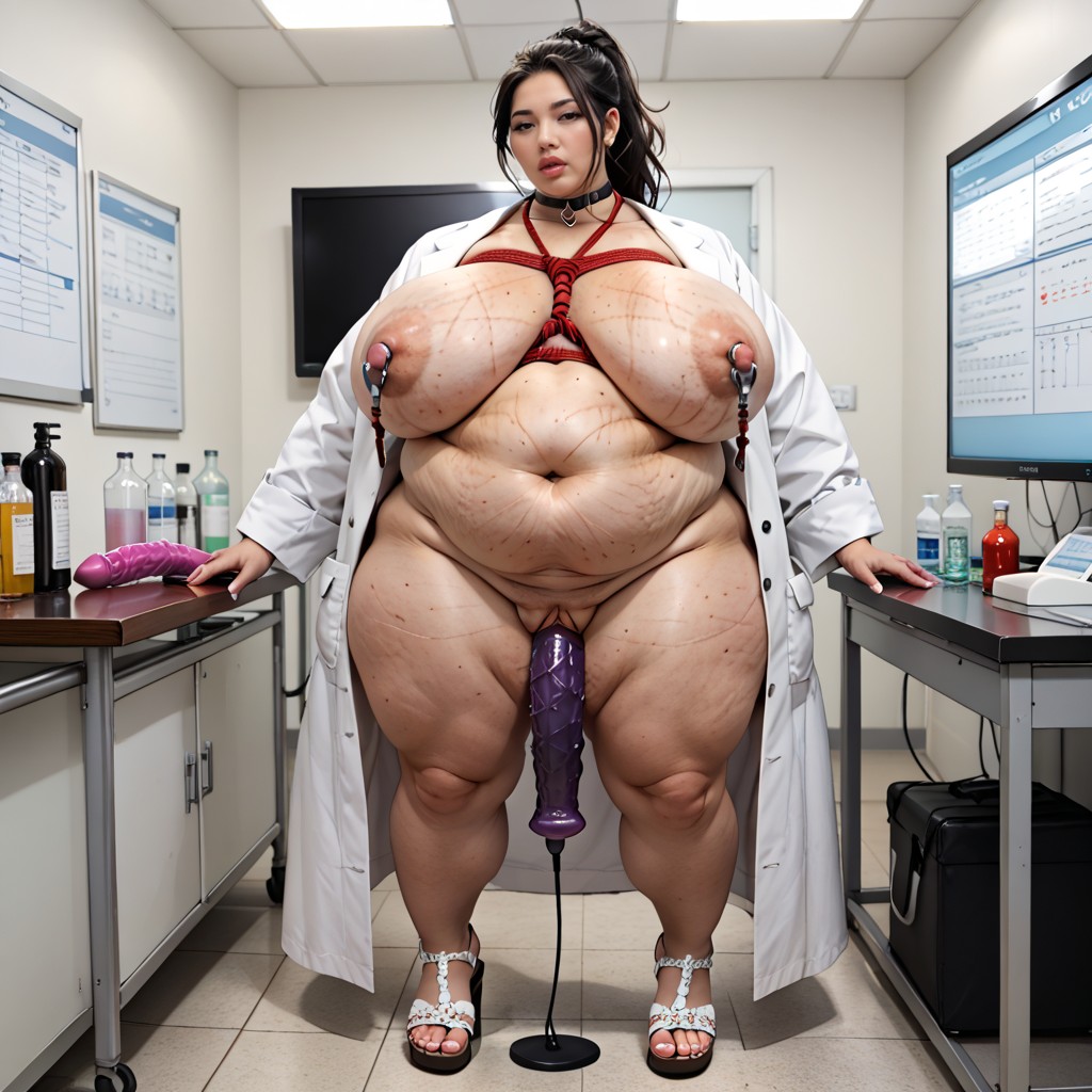 Fatty Doctor, Obese Ssbbw, Sleek Dark Hair BBW AI Porn