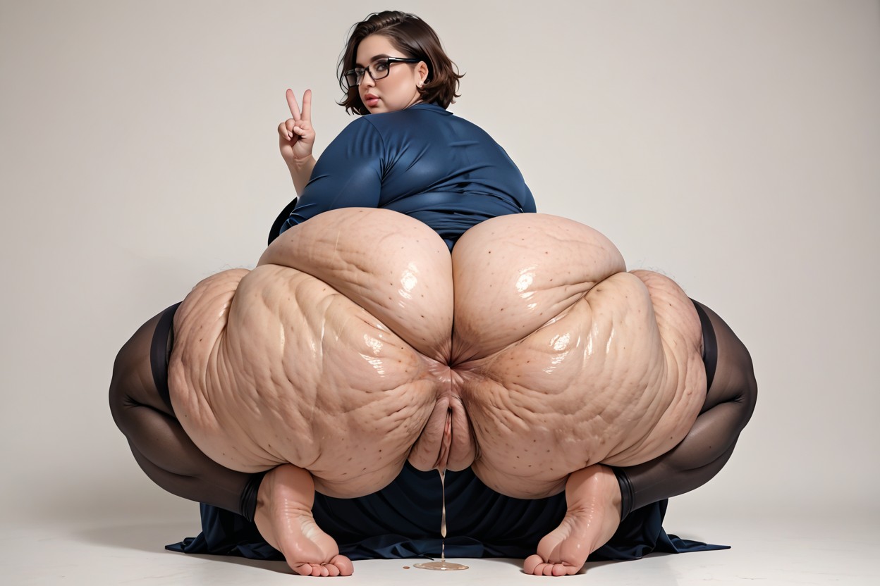 Black Eyes, Sharp Focus On Subject, 太ももハイソックス BBW AIエロ
