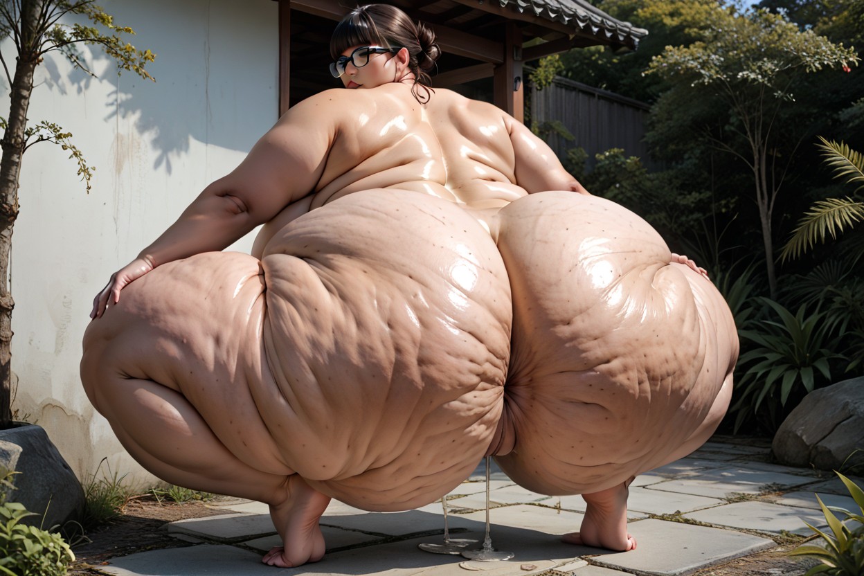 Oiled Skin, Cellulite, Thick Thighs BBW AI Porn