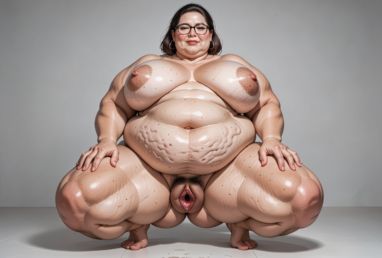 Colossal Breast, Pudgy, View From Behind BBW AI Porn
