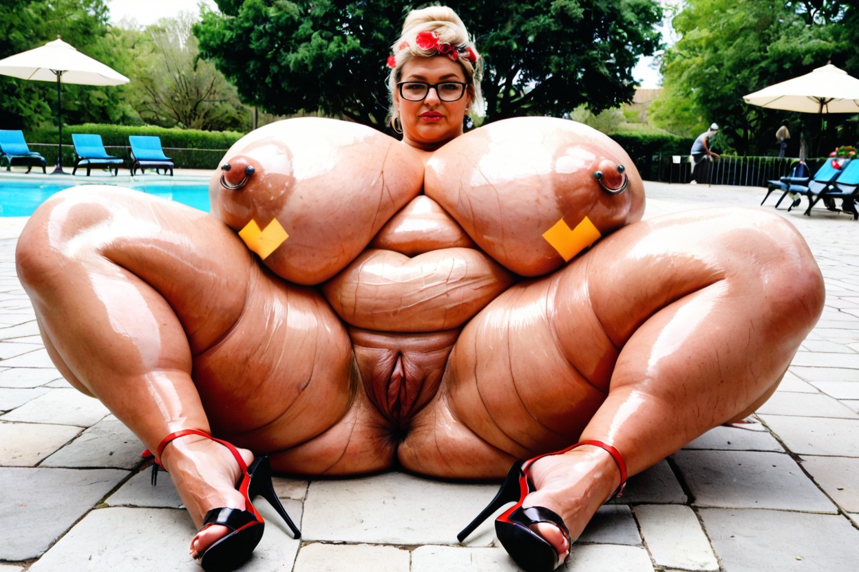 Serious Impression, German, Knees Apart BBW AI Porn
