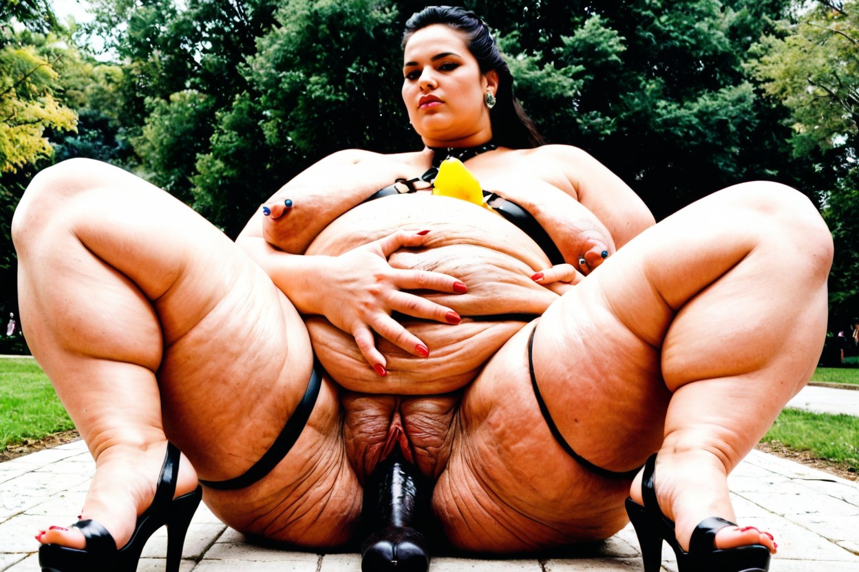 Naked, Hyper Massive Fat Ass, Low Angle BBW AI Porn