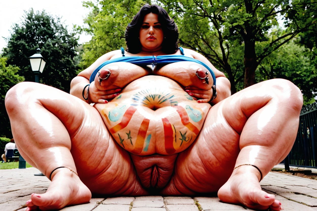 Hyper Massive Fat Ass, Feet On The Ground, Pierced Belly Button BBW AI Porn