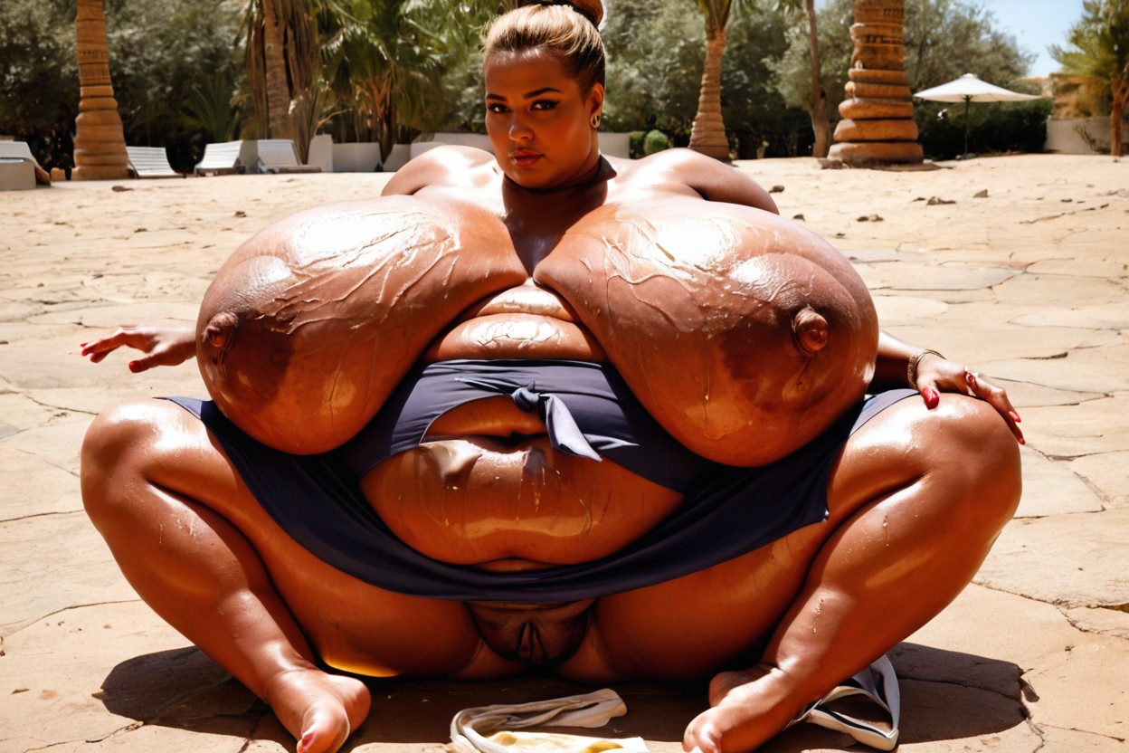 Straight Back, Colossal Breast, Obese Belly Rolls BBW AI Porn