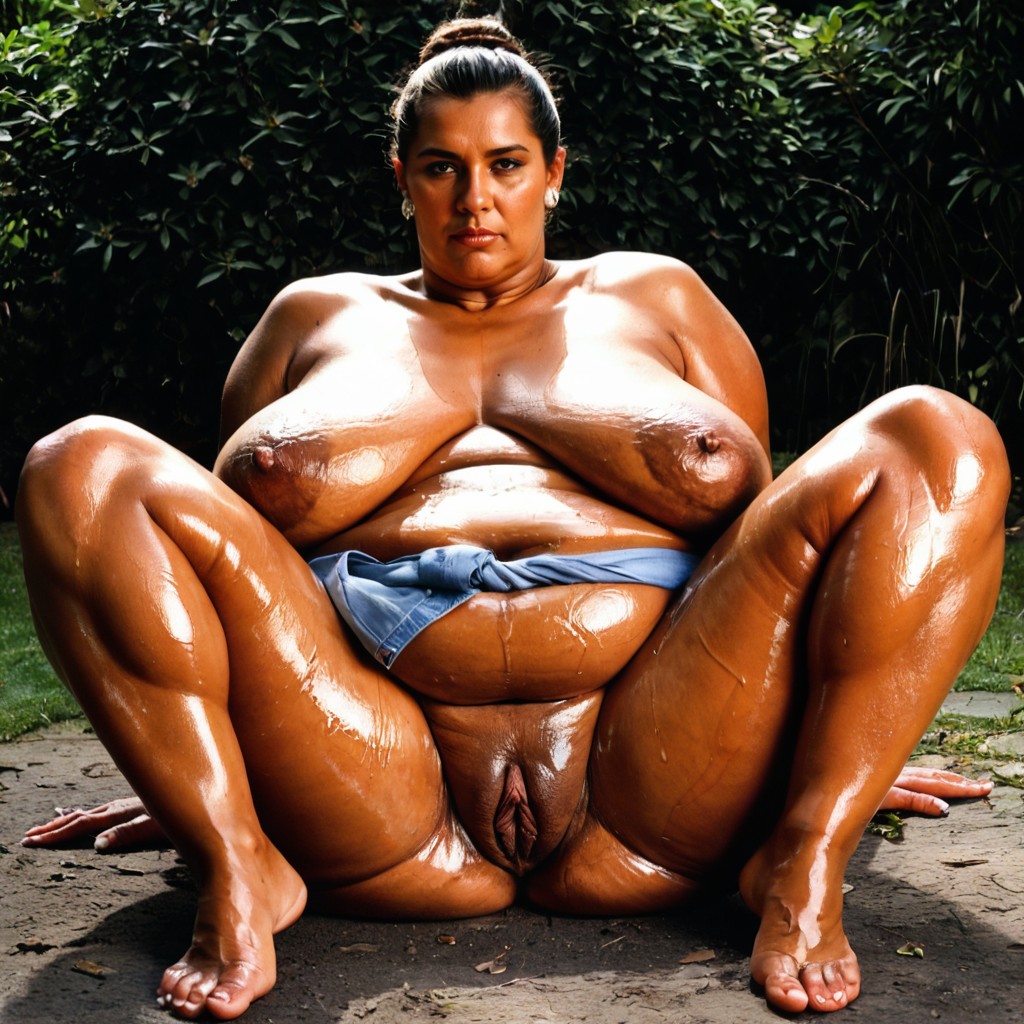 Sit, Naked, Feet On The Ground BBW AI Porn