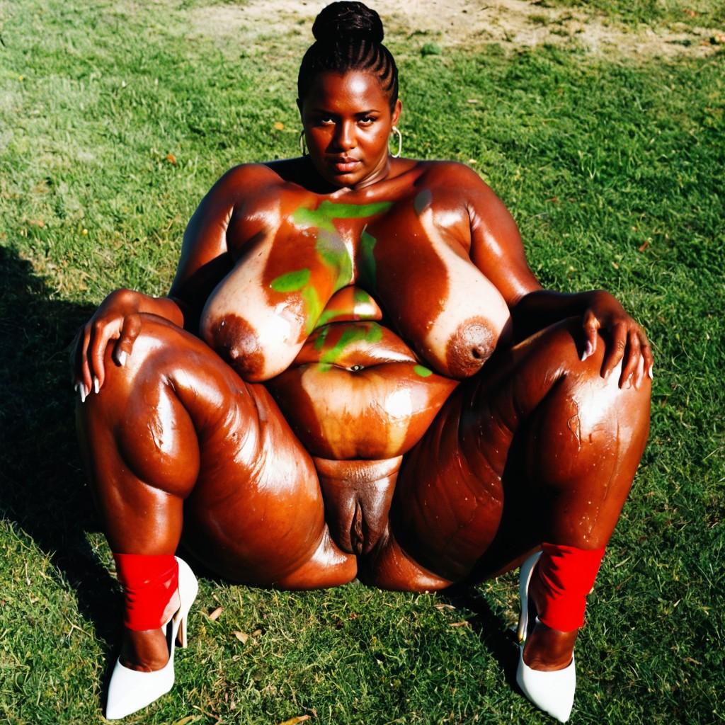 Feet On The Ground, Ashamed Expression, Front View BBW AI Porn