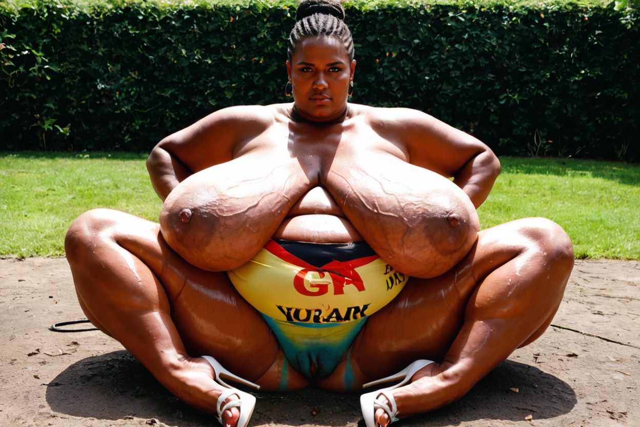 Soft Light, Black African, Colossal Breast BBW AI Porn