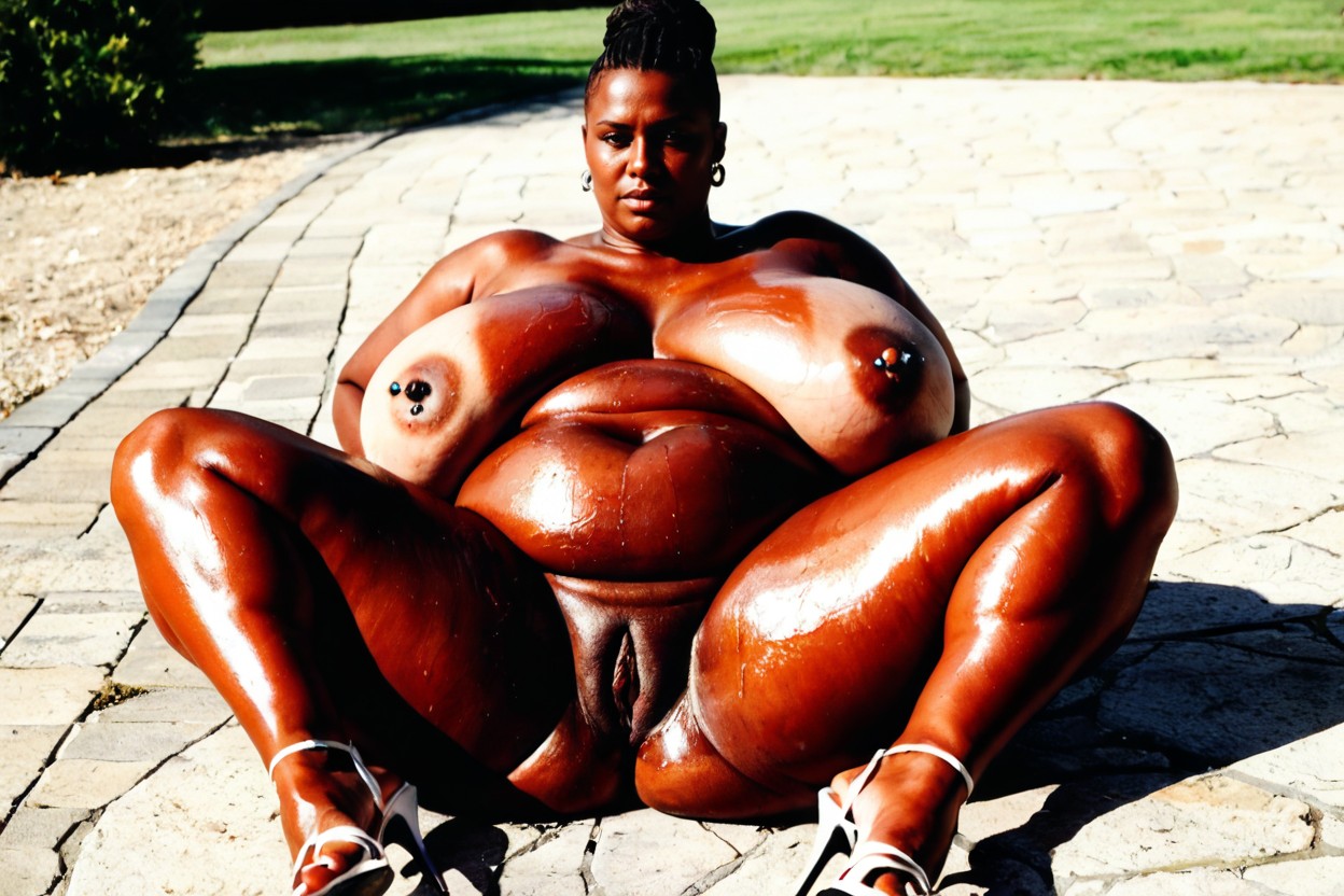 Extremely Large Labia, Sweating, Naked BBW AI Porn