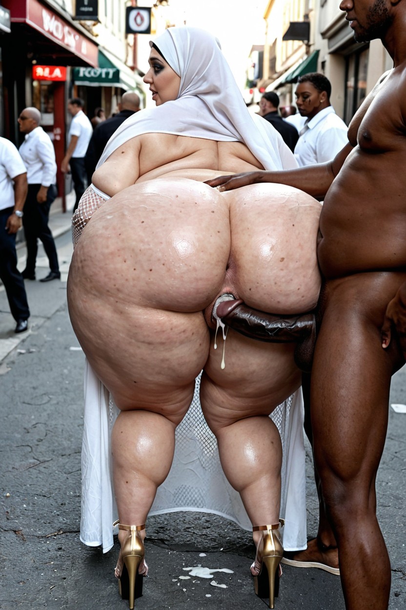 Colossal Hyper Ass, Full Body, Groping Hug BBW AI Porn
