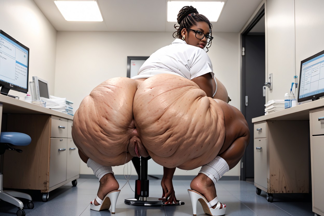 Extremely Obese Clothed Saggy Hanging Tits, Fatty, Computers With Charts BBW AI Porn