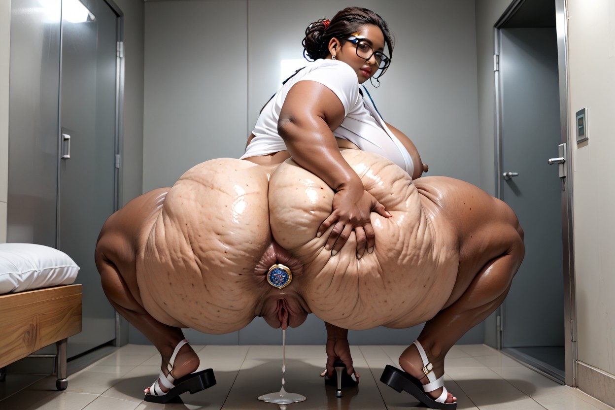 Asshole Visible, Colossal Breast, Nipples Visible BBW AI Porn