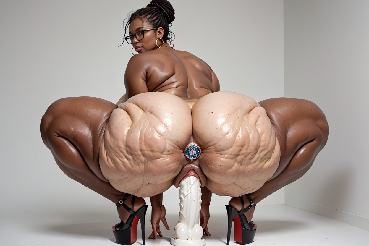Obese Fat Hips Visible, Hyper Fat, Thick Glossy Lips BBW AI Porn