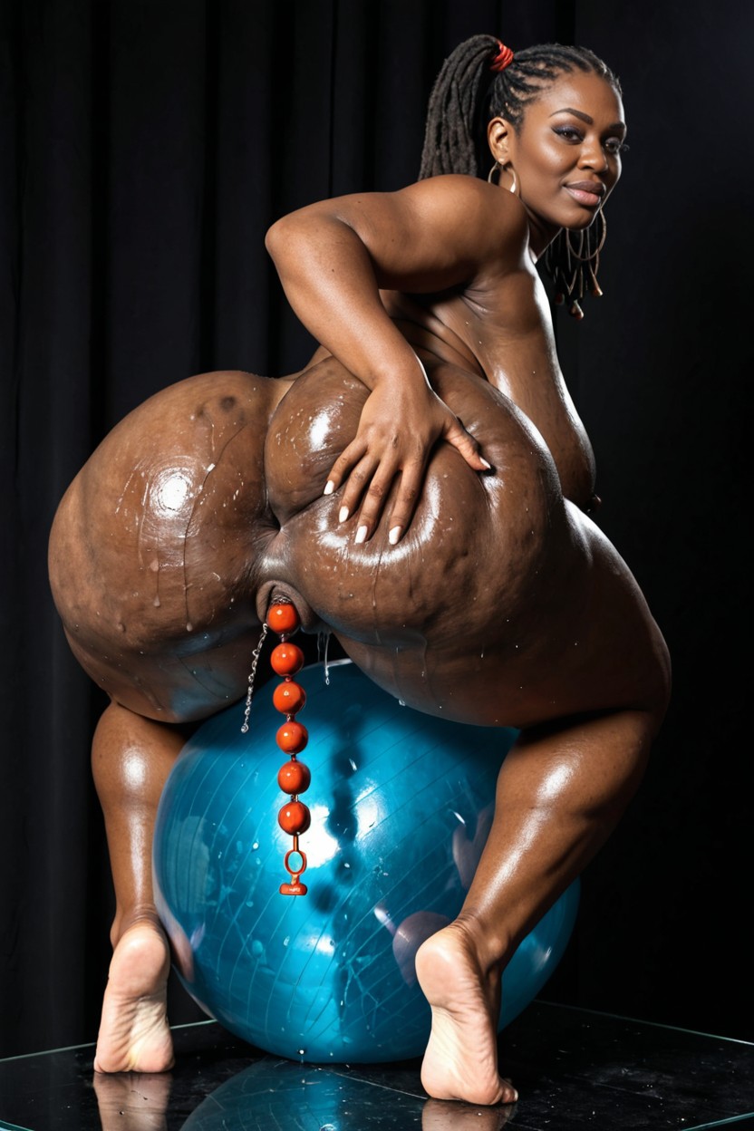 Barefeet, Cellulite, African Woman BBW AI Porn