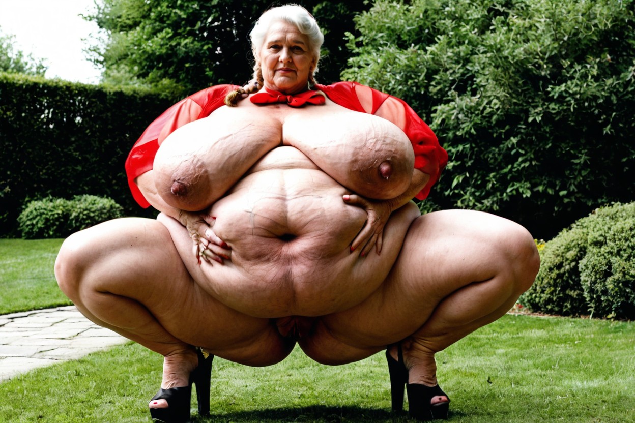 Hair Bun, Blonde Hair, Whole Body BBW AI Porn
