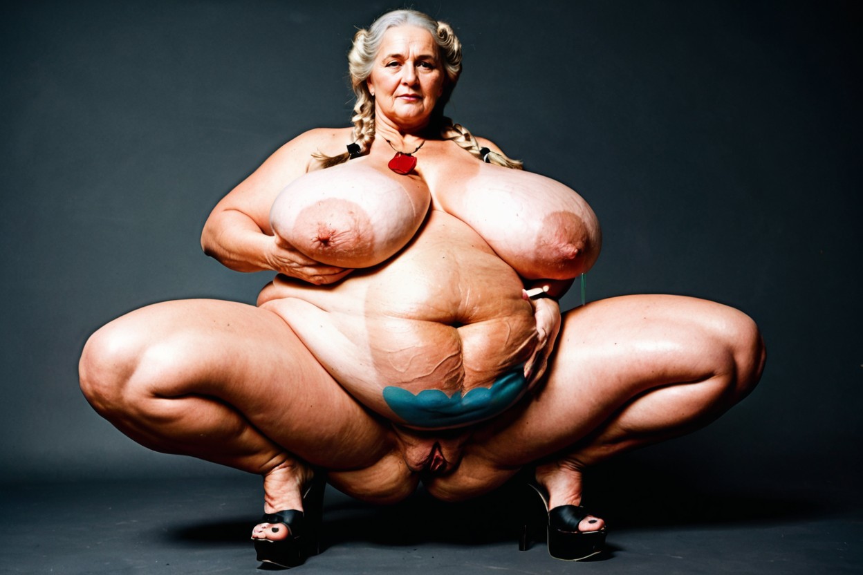 Blonde Hair, German, Hair Bun BBW AI Porn
