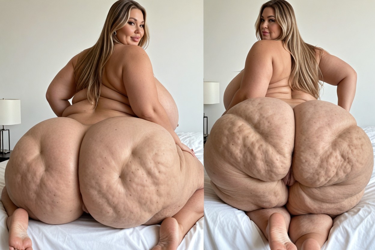 Heavy Exaggerated Wide Hips, Thick Thighs, Extremely Large Ass BBW AI Porn