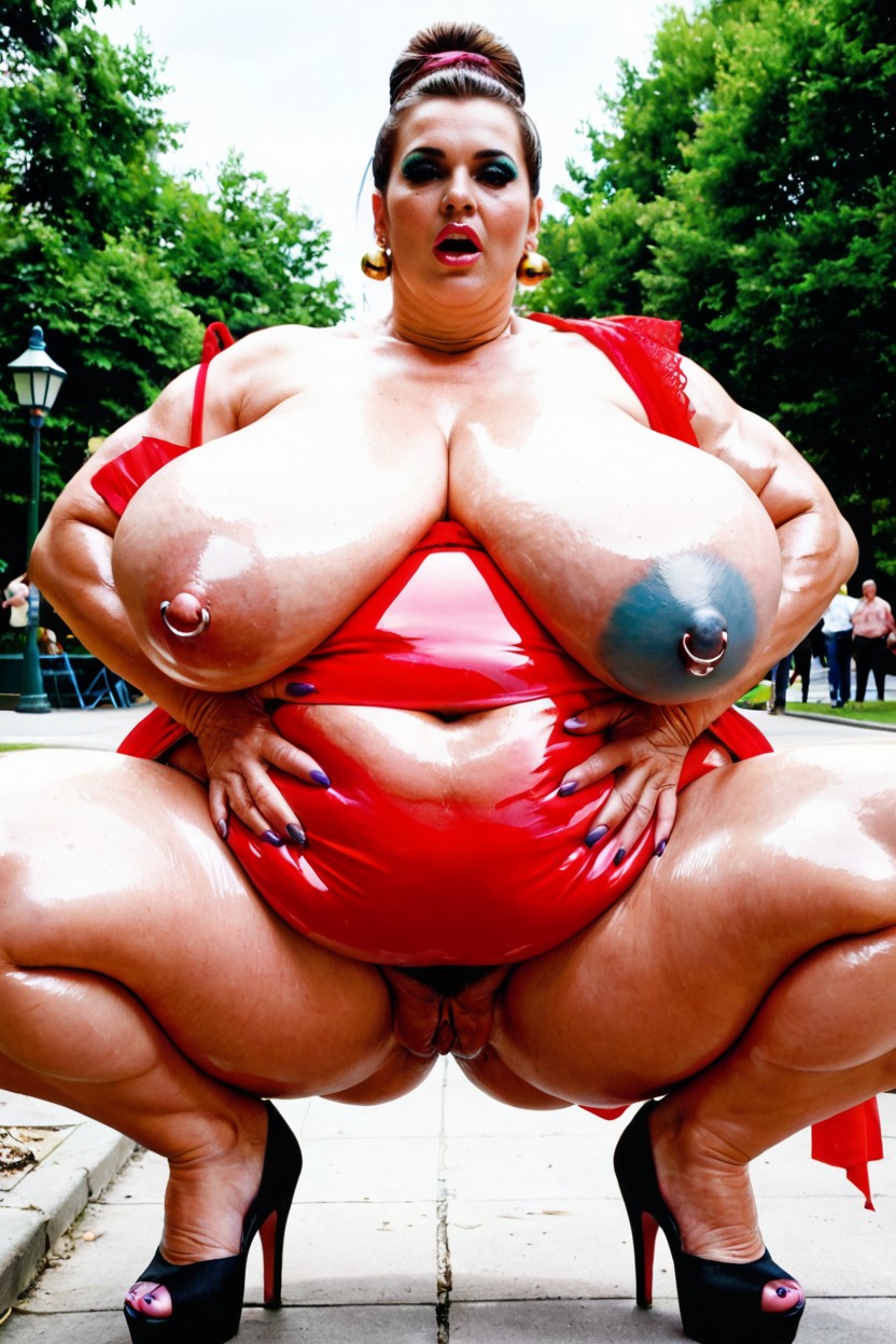 Extremely Obese Bell Rolls, Vista Frontal, Huge Puffy Nipples Porno BBW IA