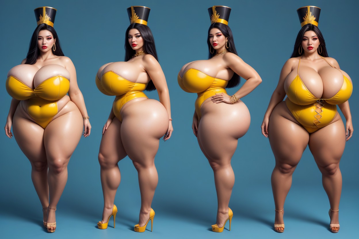 Loradrastic_mega_massive_thick_fat_ass_expansion, Standing, Bimbo BBW AI Porn
