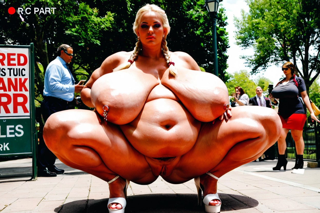 Glistening Skin, Natural Sagging Breasts, White Heels Porno BBW IA