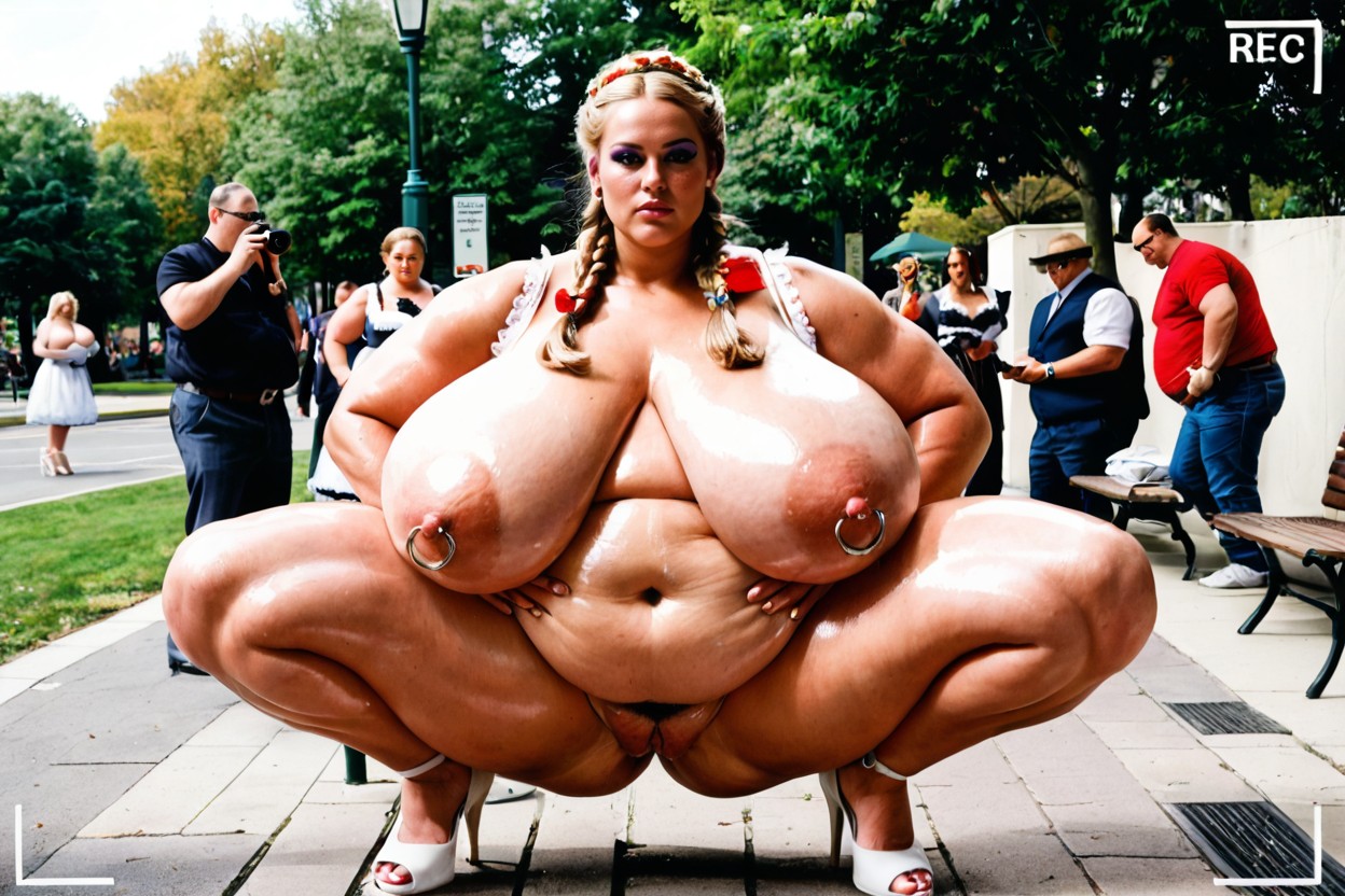 Both Knees Up, Thighs, Front View BBW AI Porn