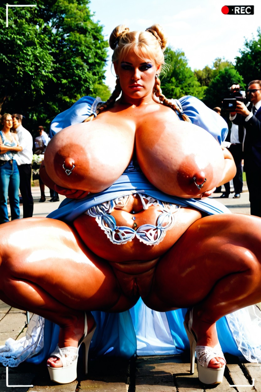 Natural Sagging Breasts, Vista Frontal, Moño Porno BBW IA