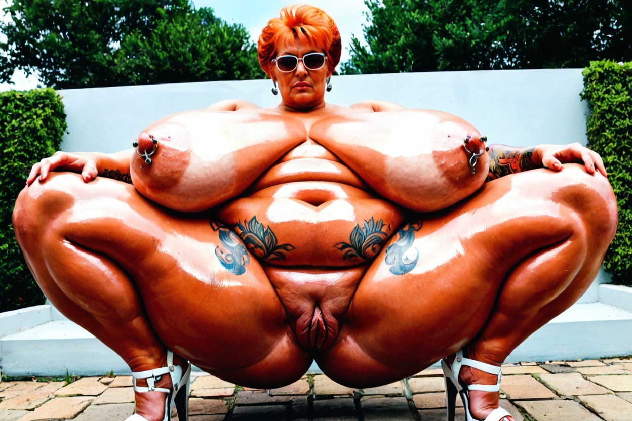 Straight Back, Hyper Massive Fat Ass, Serious Expression BBW AI Porn
