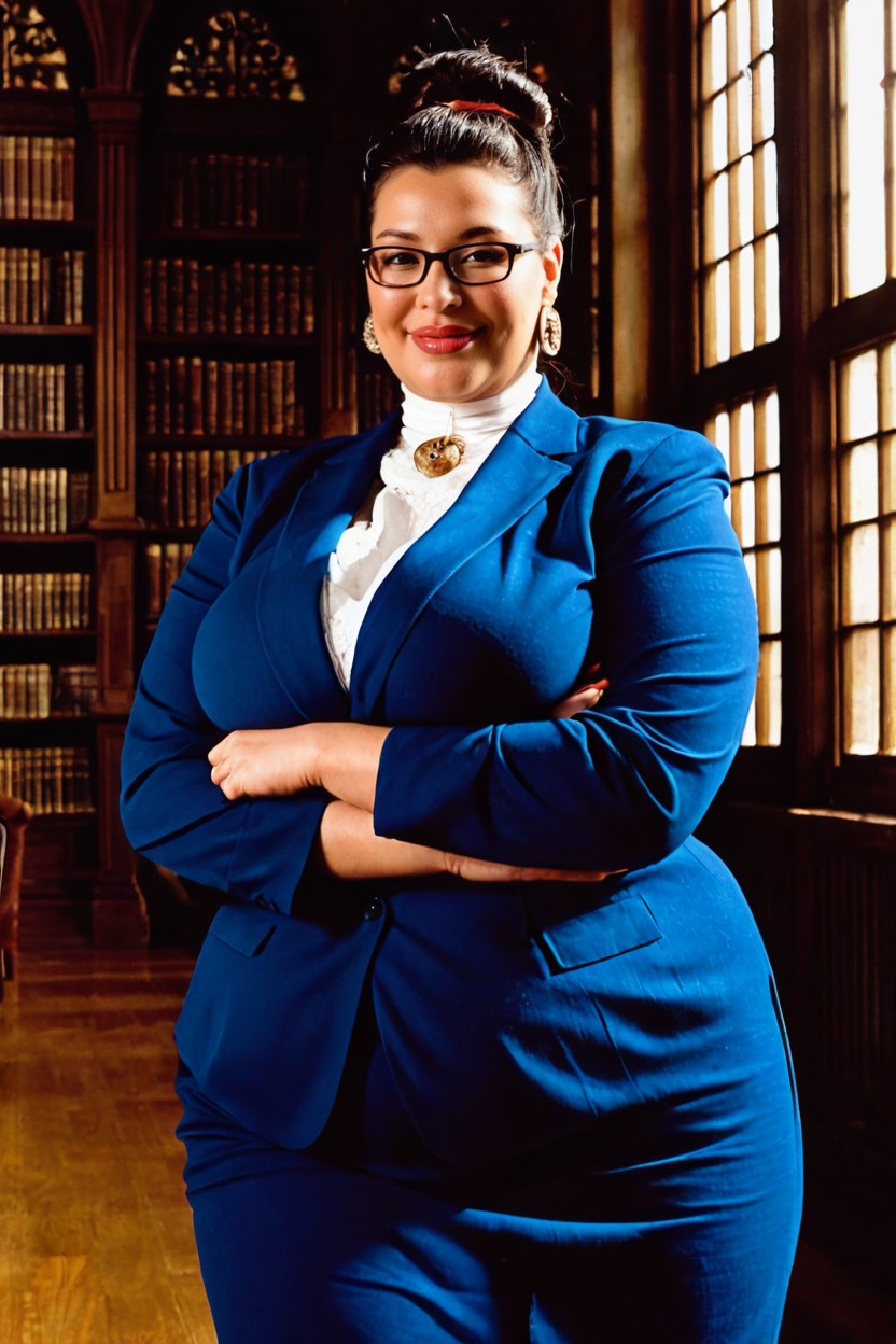 Black Eyes, Academic Institution, Professional Clothing BBW AI Porn