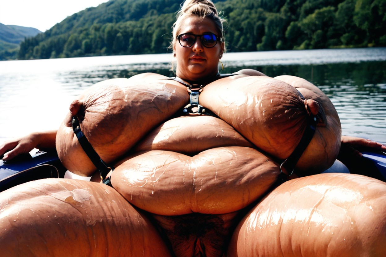 Backlit, Oiled Skin, Shaved Pussy BBW AI Porn