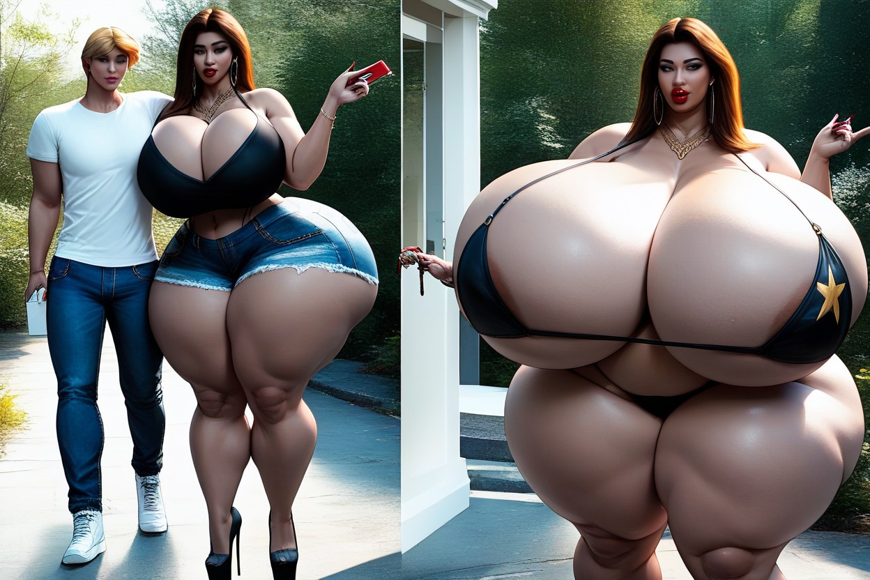 De Pie, Bimbo, Standing Up Confidently Porno BBW IA