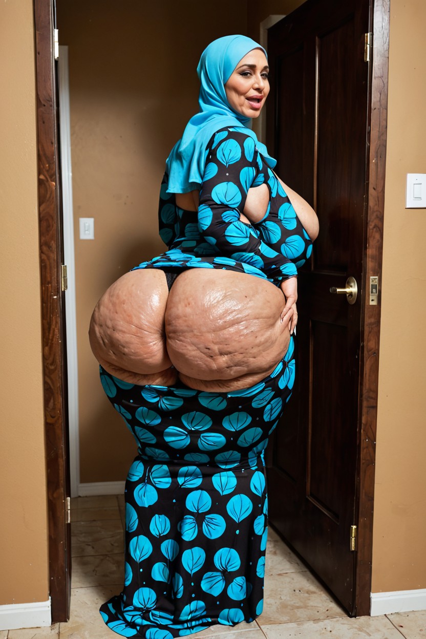 Hyper Bubble Butt, Intense Eye Contact, Heavy Breast BBW AI Porn