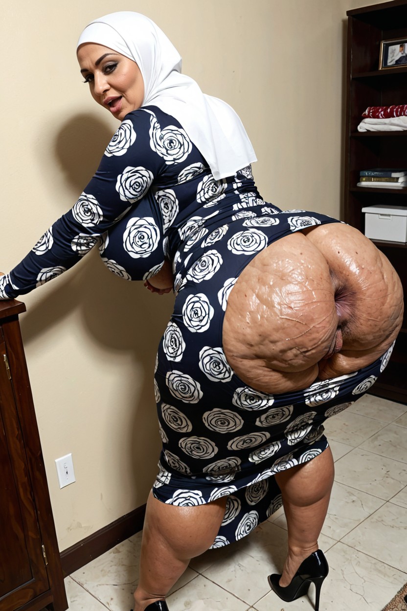 Hyper Phat Booty, Tired, Arab Mature BBW AI Porn