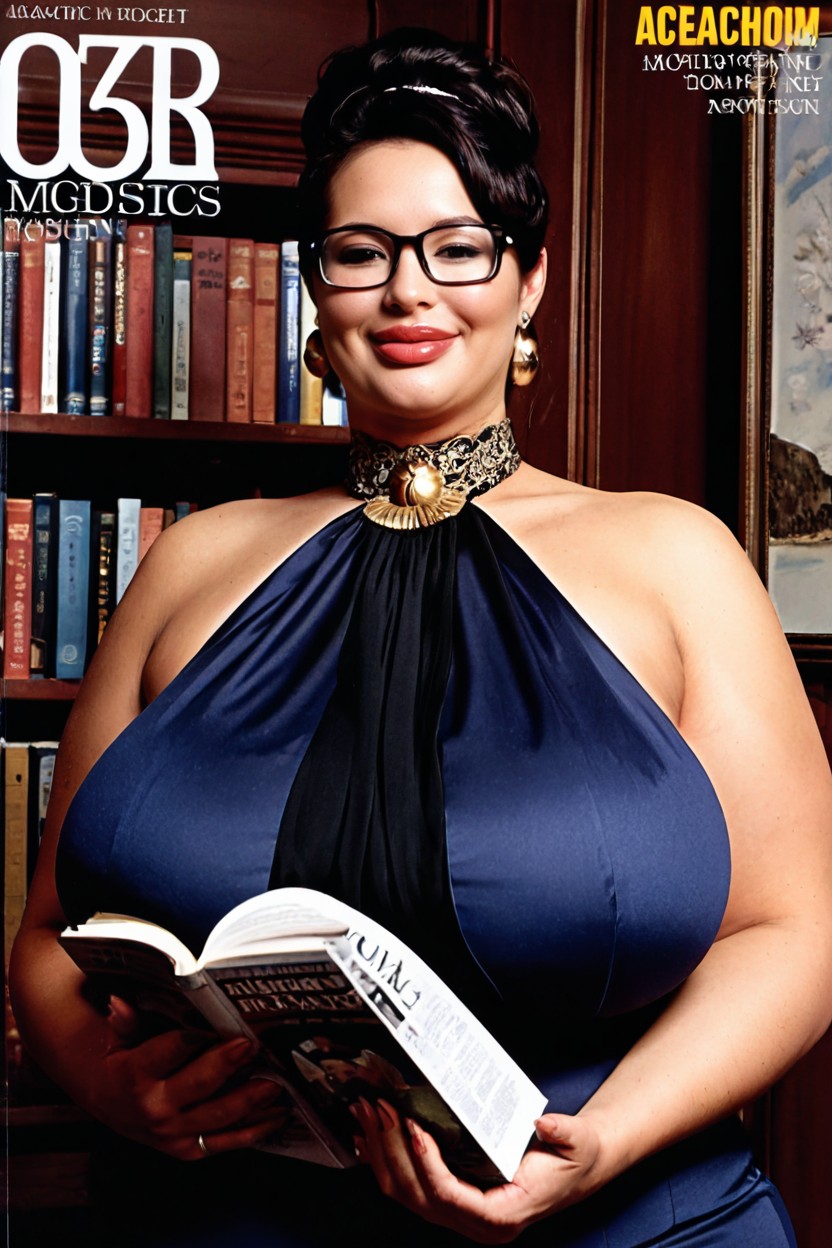 Intelligent Elegance, Close Up, Choker With Bell BBW AI Porn