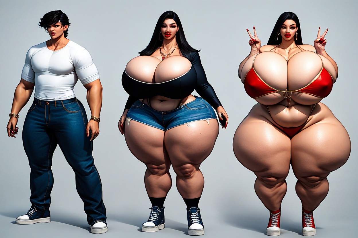 18+, Lorasignificant_drastic_enlarging_enormous_massive_weight_gain, Standing BBW AI Porn