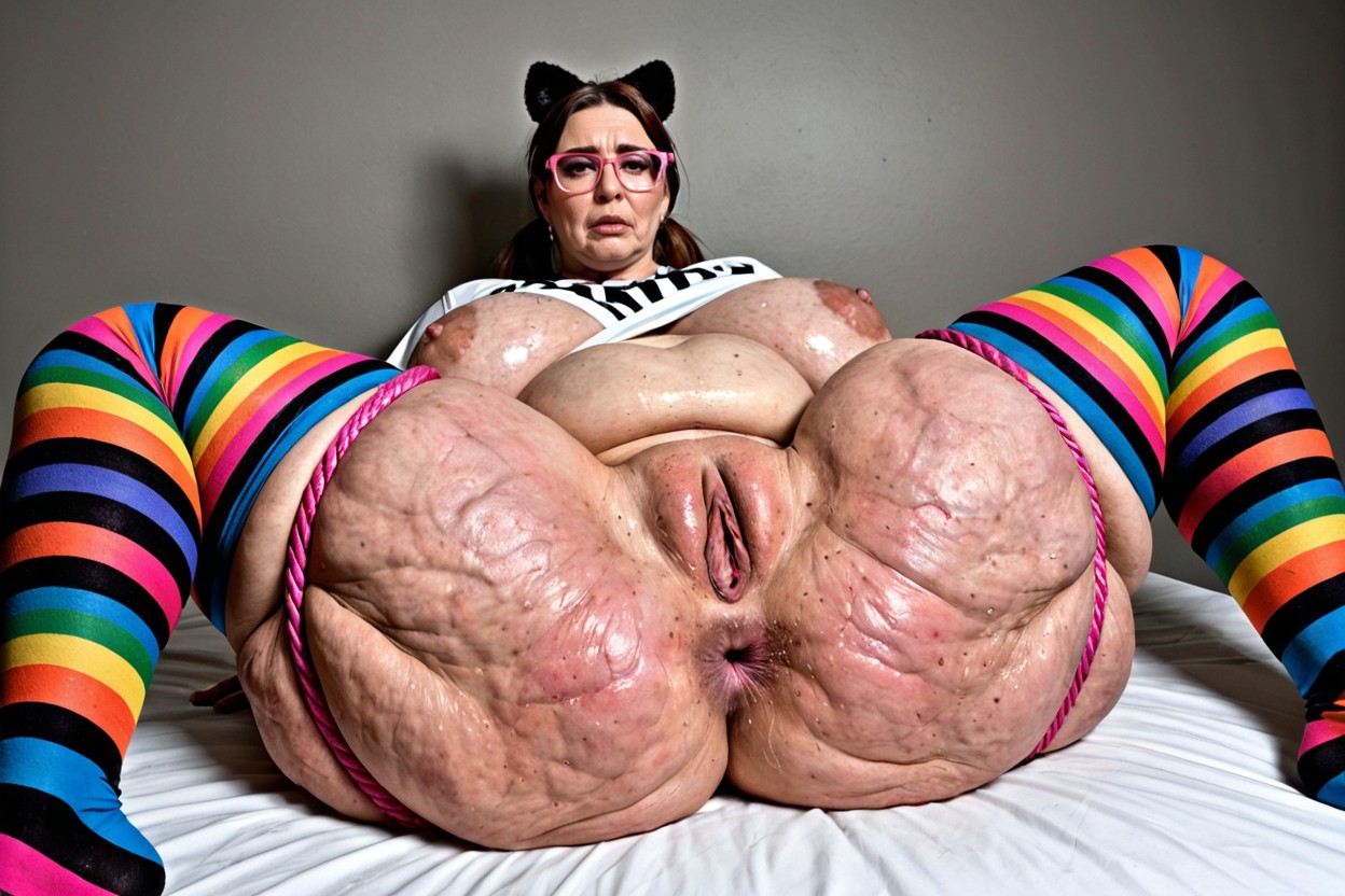 18+, White Persian Very Old Gilf, Looking At Viewer BBW AIエロ